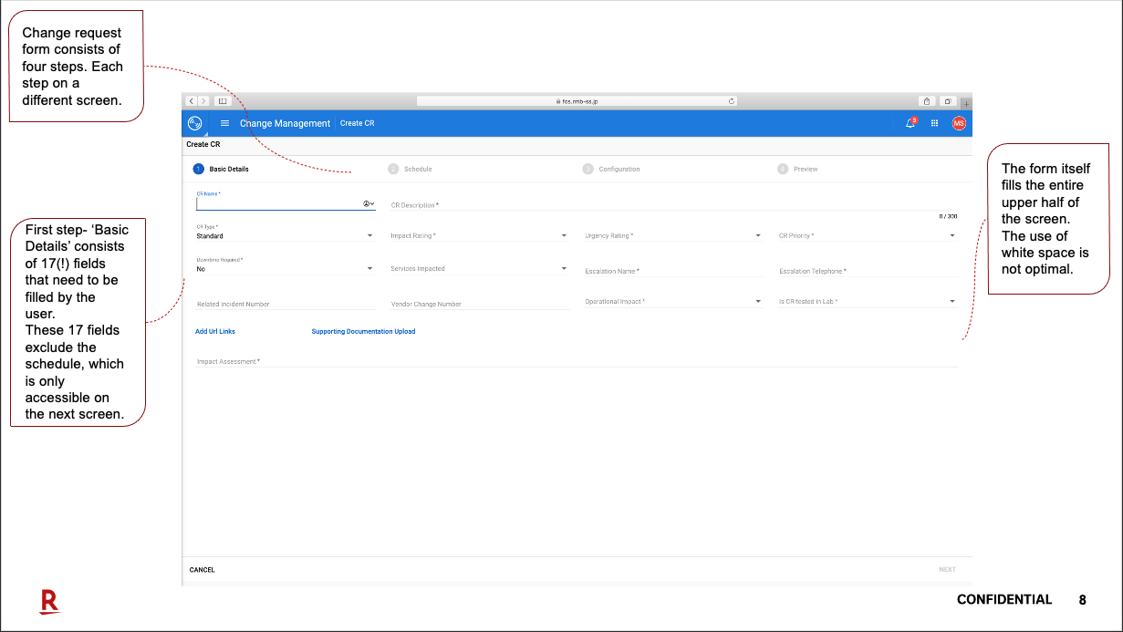 UX analysis of the existing Operations Support System