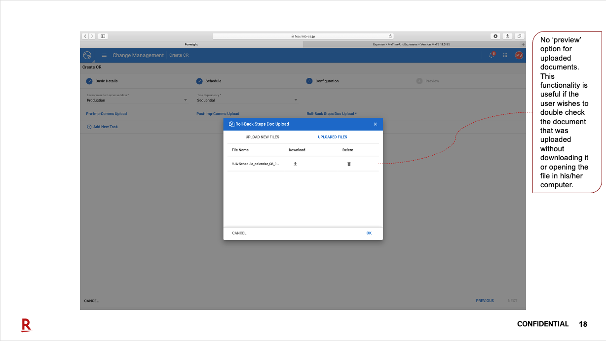 Further UX analysis of the system’s interface