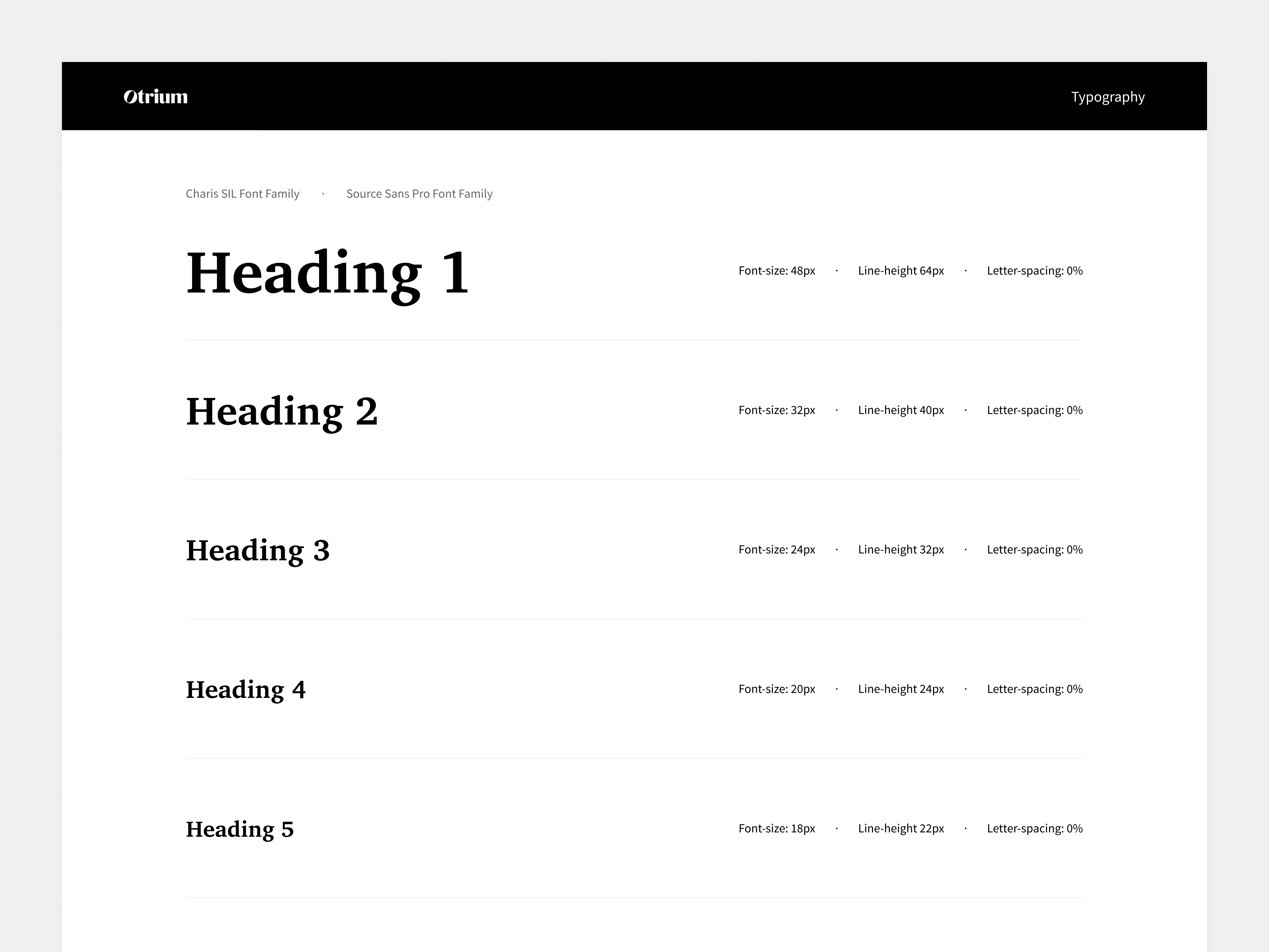 Otrium design-system typography styles